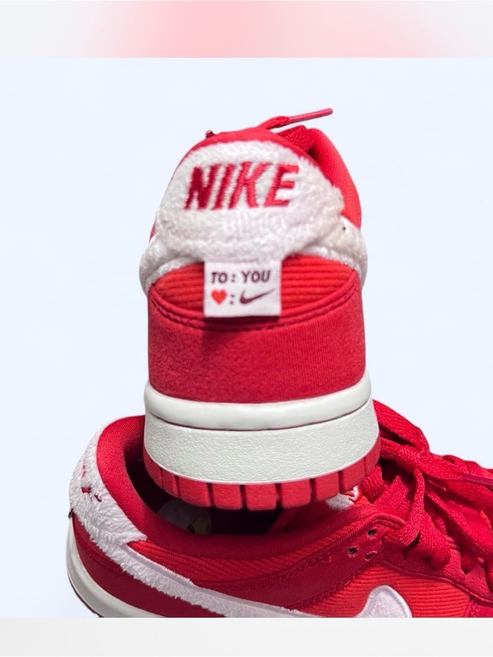 Nike Kids Red and White Low-Top Sneakers